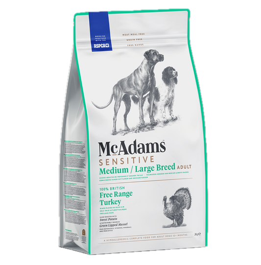 McAdams - Pečené etické hypoalergenní granule - Krůtí z volného chovu - Pro střední & velké psy