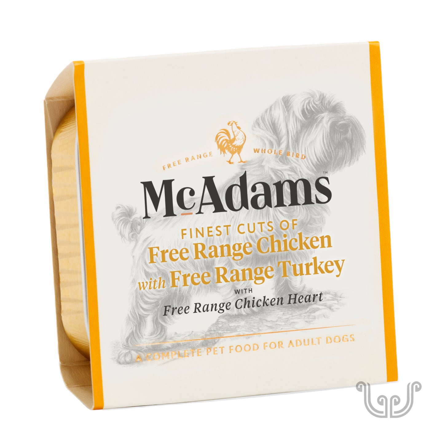 McAdams Wet Tray for Dogs - Free Range Chicken & Turkey & Free range Chicken Hearts 150g