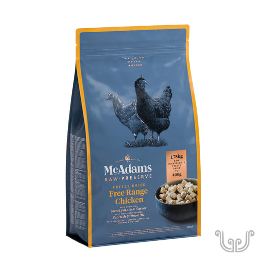 McAdams Mrazem sušené kompletní krmivo pro psy - Kuřecí z volného chovu - přes 85% masa