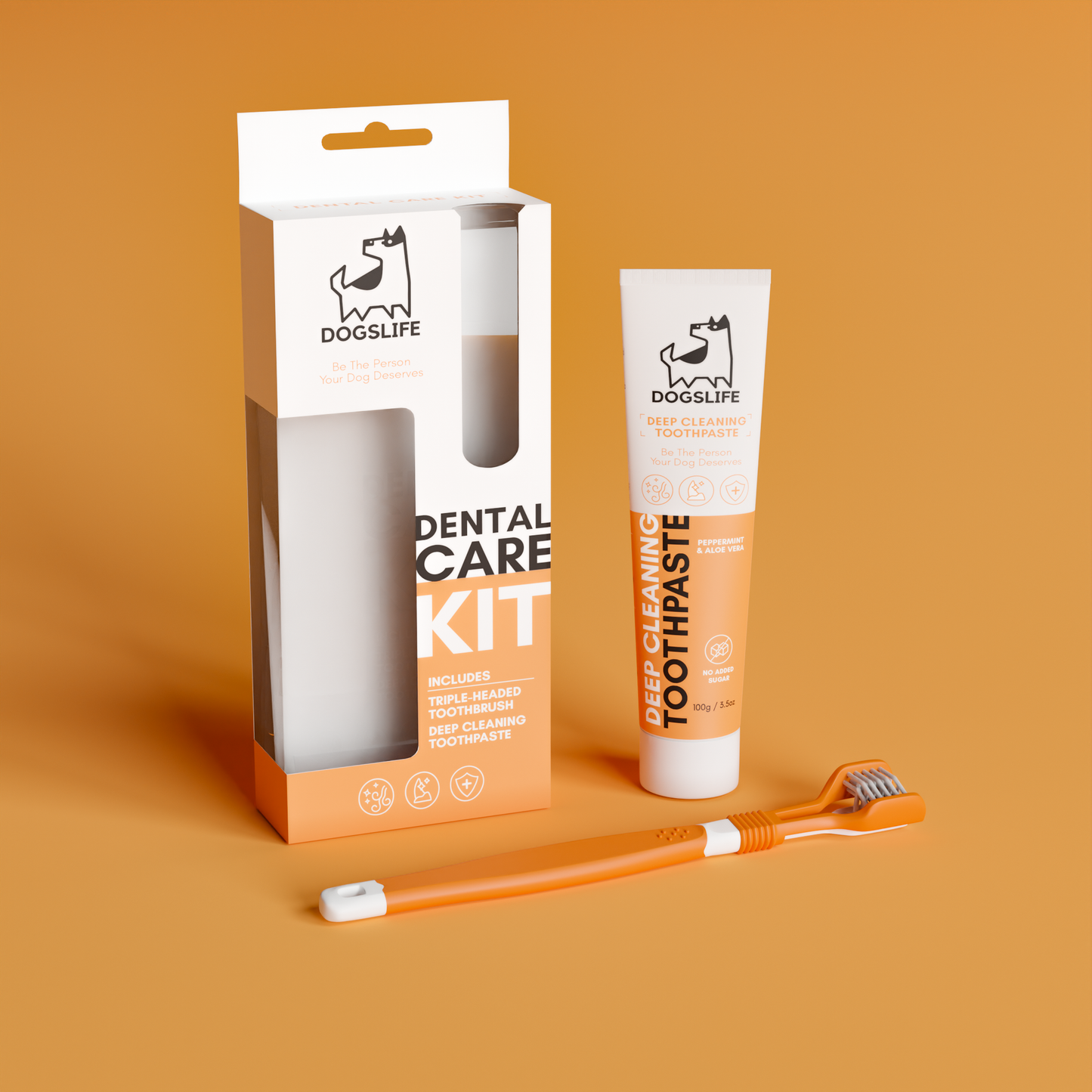 DOGSLIFE Dental Care - Set of toothpaste and toothbrush for dogs