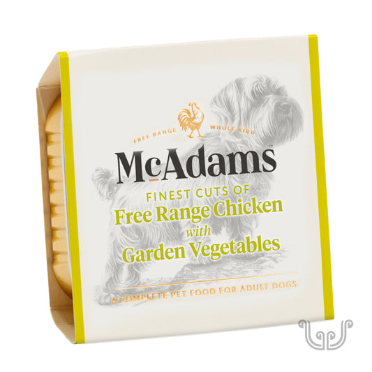 McAdams Masová vanička pro psy - Kuřecí z volného chovu & zahradní zelenina 150g