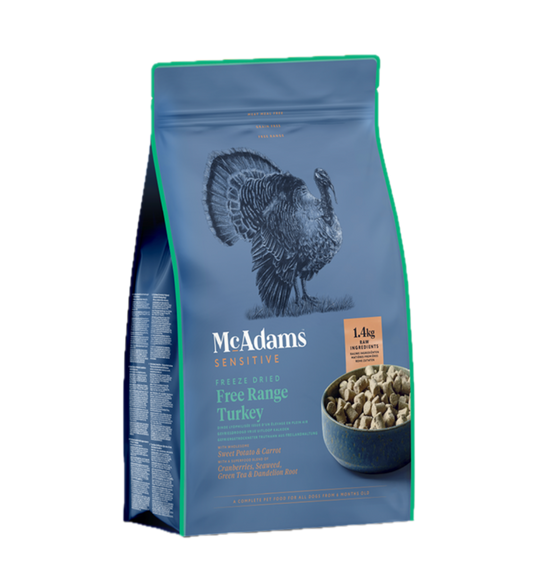 McAdams Mrazem sušené kompletní krmivo pro psy - Krůtí z volného chovu - přes 86% masa