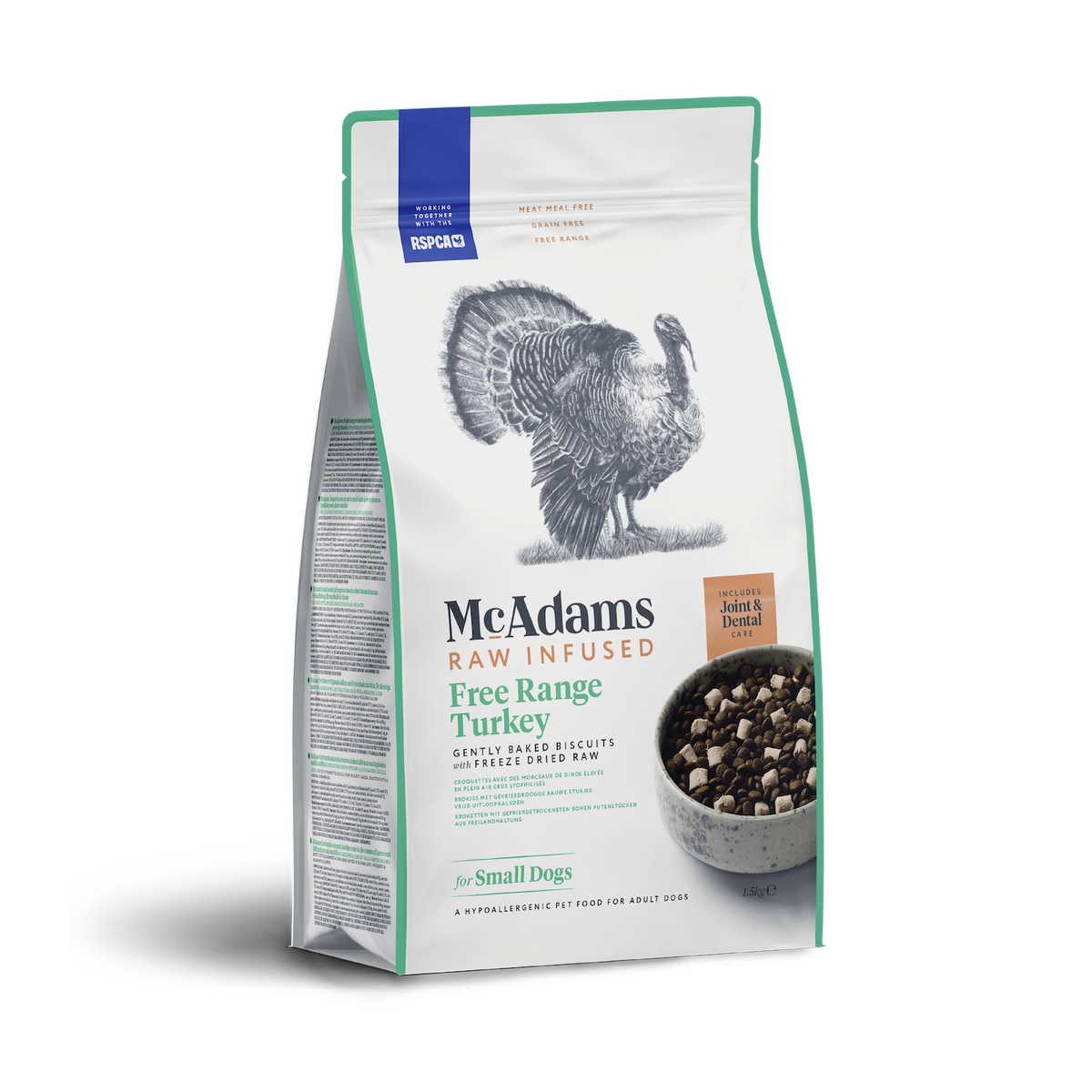 Raw Infused - Pečené krůtí granule s mrazem sušeným krůtím masem pro psy - malá plemena